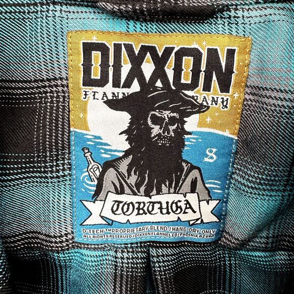 Dixxon Flannel Plaid Shirt Women's Size Small Tortuga Blue Long Sleeve - Picture 14 of 16